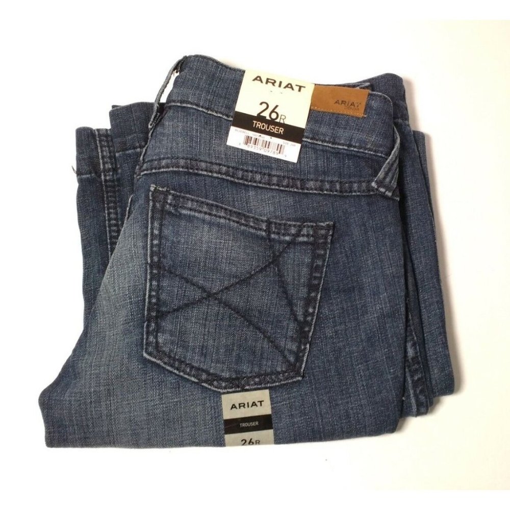 Ariat Denim Jeans Womens Sz 26R Stretch Mid Rise Flare Leg Jeans 28x34 NWT